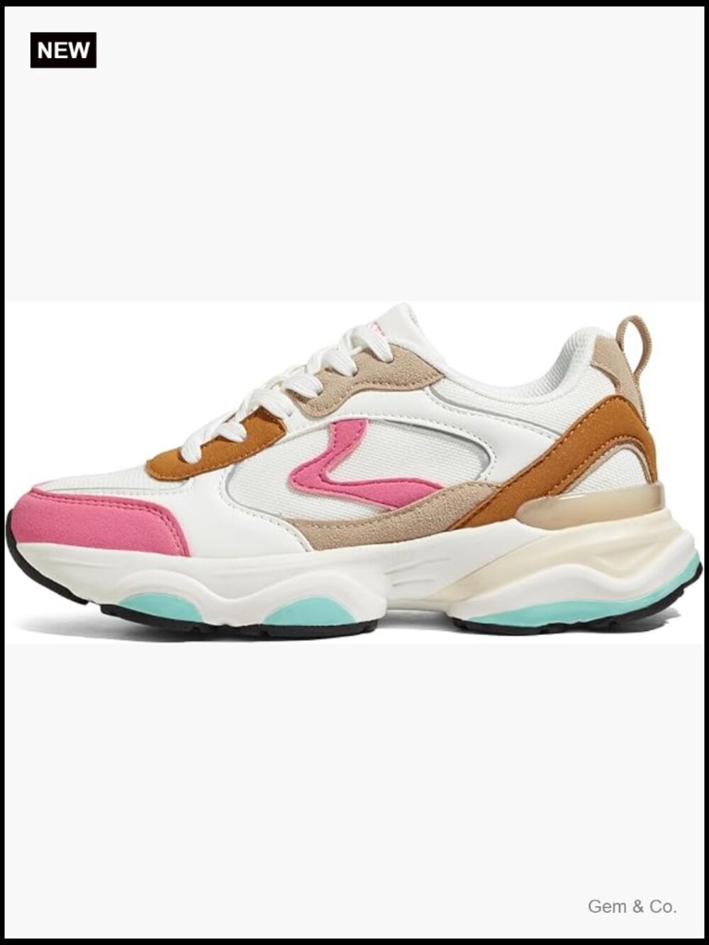 Women Chunky Platform Sneakers Non-Slip Athletic Walking Shoes Lace Up Casual